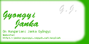gyongyi janka business card