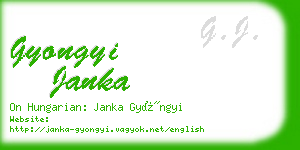 gyongyi janka business card